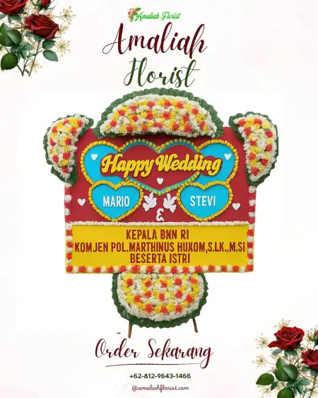 Papan Bunga Pernikahan Bondo